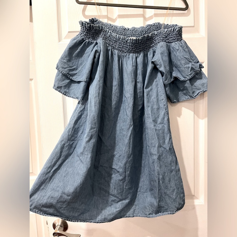 Off Shoulder Denim Dress